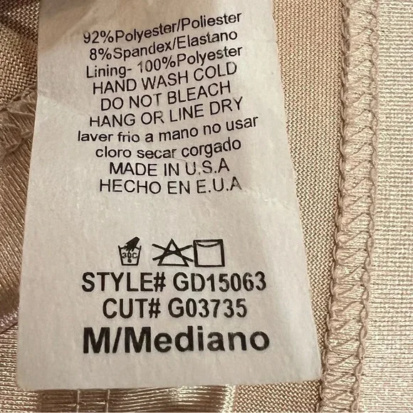 NWT Windsor Champagne Sequin Bodycon Dress Plunge Neckline Sleeveless Size M - Picture 8 of 9